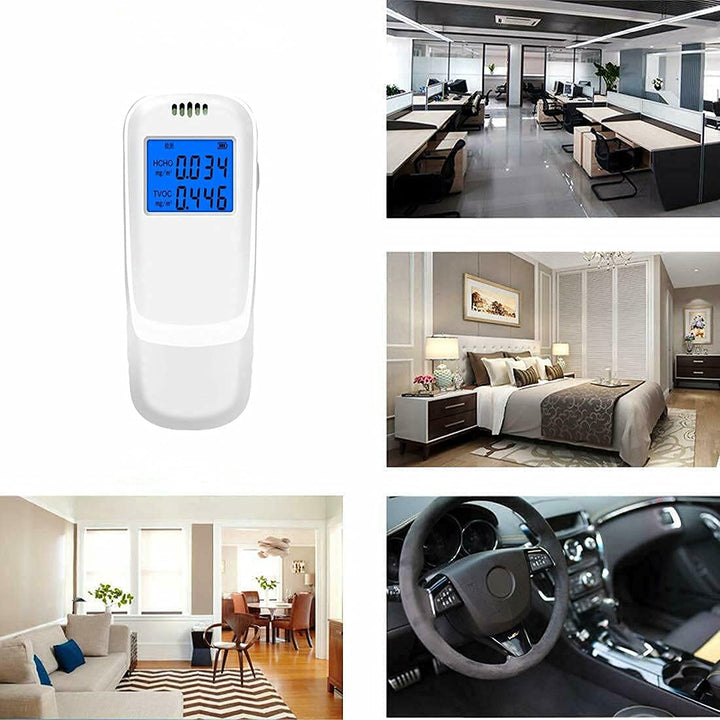 ONBG Air Quality Monitor, Handheld high-Precision Formaldehyde Detector, Used to detect HCHO TVOC's air Quality Monitor Indoor, Suitable for Home Factory School Mold Detector, White
