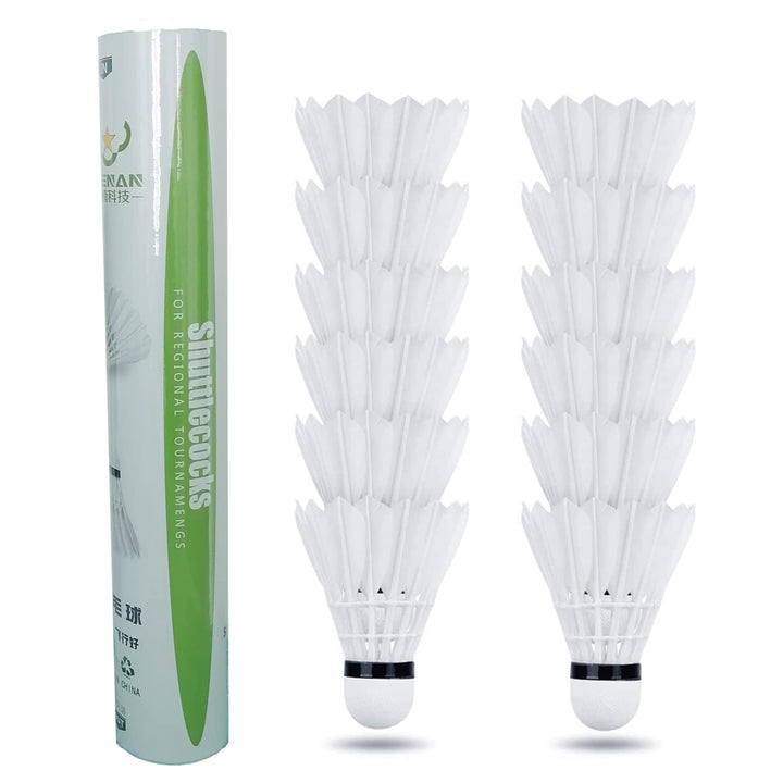 12-Pack Advanced Goose Feather Badminton Shuttlecocks with Great Stability and Durability,Indoor Outdoor Sports Hight Speed Training Badminton Birdies Balls