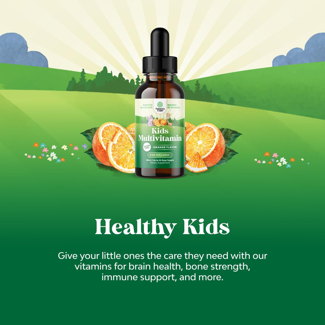 Liquid Multivitamin for Kids Immunity Support - Yummy Toddler Multivitamin Supplement with a C D3 E B6 and D3 Liquid Vitamins for Kids of All Ages - High Absorption (3 Pack)
