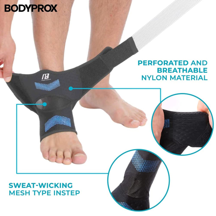 Ankle Brace for Women and Man, Ankle Support with Adjustable Compression Strap for Sprained Ankle, Injury Recovery and More! (Small)