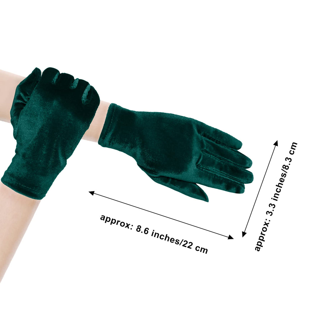 Short Opera Velvet Gloves Wrist Banquet Gloves Tea Party Dancing Gloves Special Occasion Gloves for Women