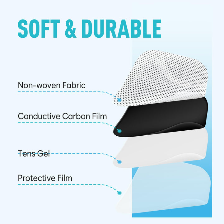 8 Pads of Easy@home 2â€Âx2†TENS Unit Reuseable Self Stick Carbon Electrode Pad - Non Irritating