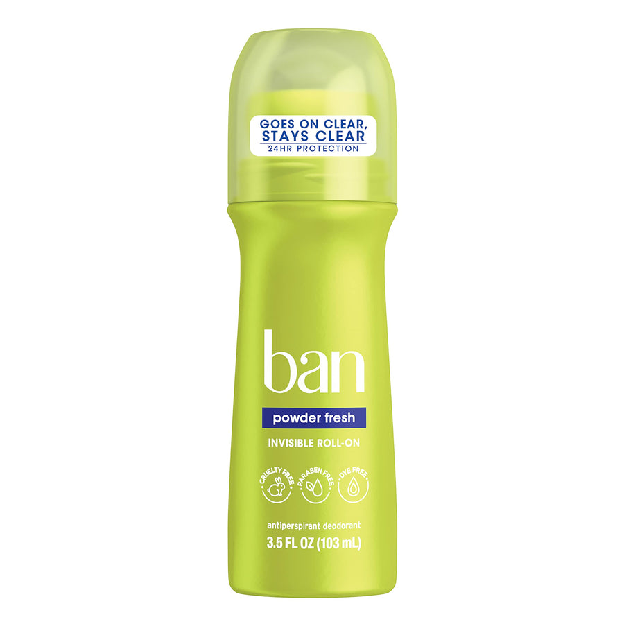 Powder Fresh 24-hour Invisible Antiperspirant, Roll-on Deodorant for Women and Men, Underarm Wetness Protection, with Odor-fighting Ingredients, 3.5oz