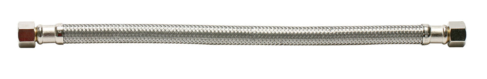 B6F16 Faucet Connector, Braided Stainless Steel - 3/8 Female Compression Thread x 3/8 Female Compression Thread, 16-Inch Length