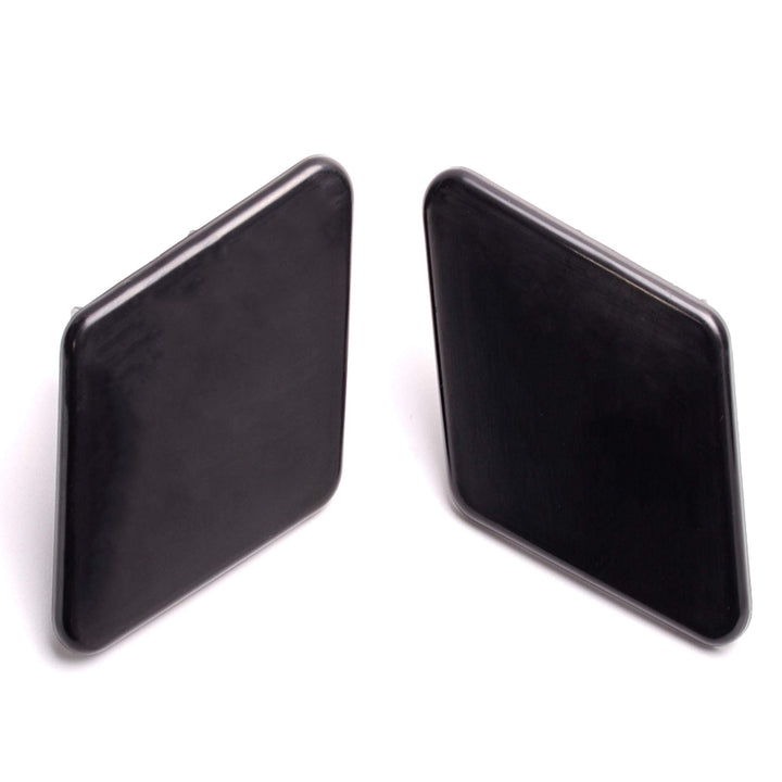 Front Headlight Washer Cover Nozzle Cap 1 Pair Flat Black Compatible With BMW 3 Series E90/E91 2005-2009