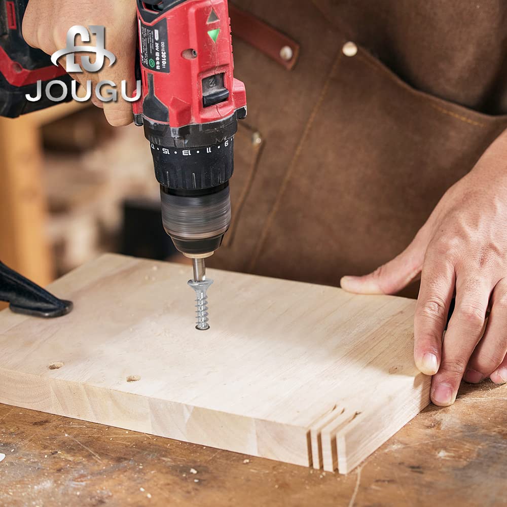 Wood Screws #6 × 1-1/2 inch Torx Star Drive Deck Screws Flat Head M3.5 × 40 Countersunk T10 Self Tapping Thread Cut 200pcs Carbon Steel Galvanized, (Small Box)