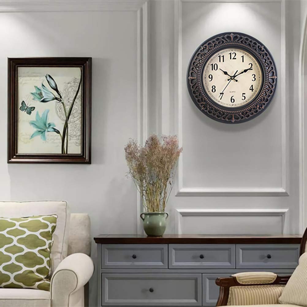 12-Inch Silent Retro Quartz Clock, Decorative Wall Clock for Home/Office/School