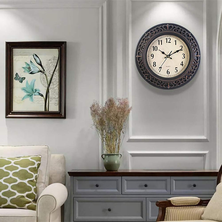 12-Inch Silent Retro Quartz Clock, Decorative Wall Clock for Home/Office/School