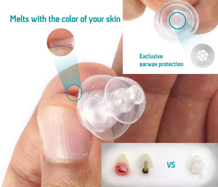 HiFi Earplugs - Invisible Hearing Protection for Concerts, Music Festivals, Musicians, Motorcycles and other Discreet Comfortable High Fidelity Noise Reduction. With Compact Case and App