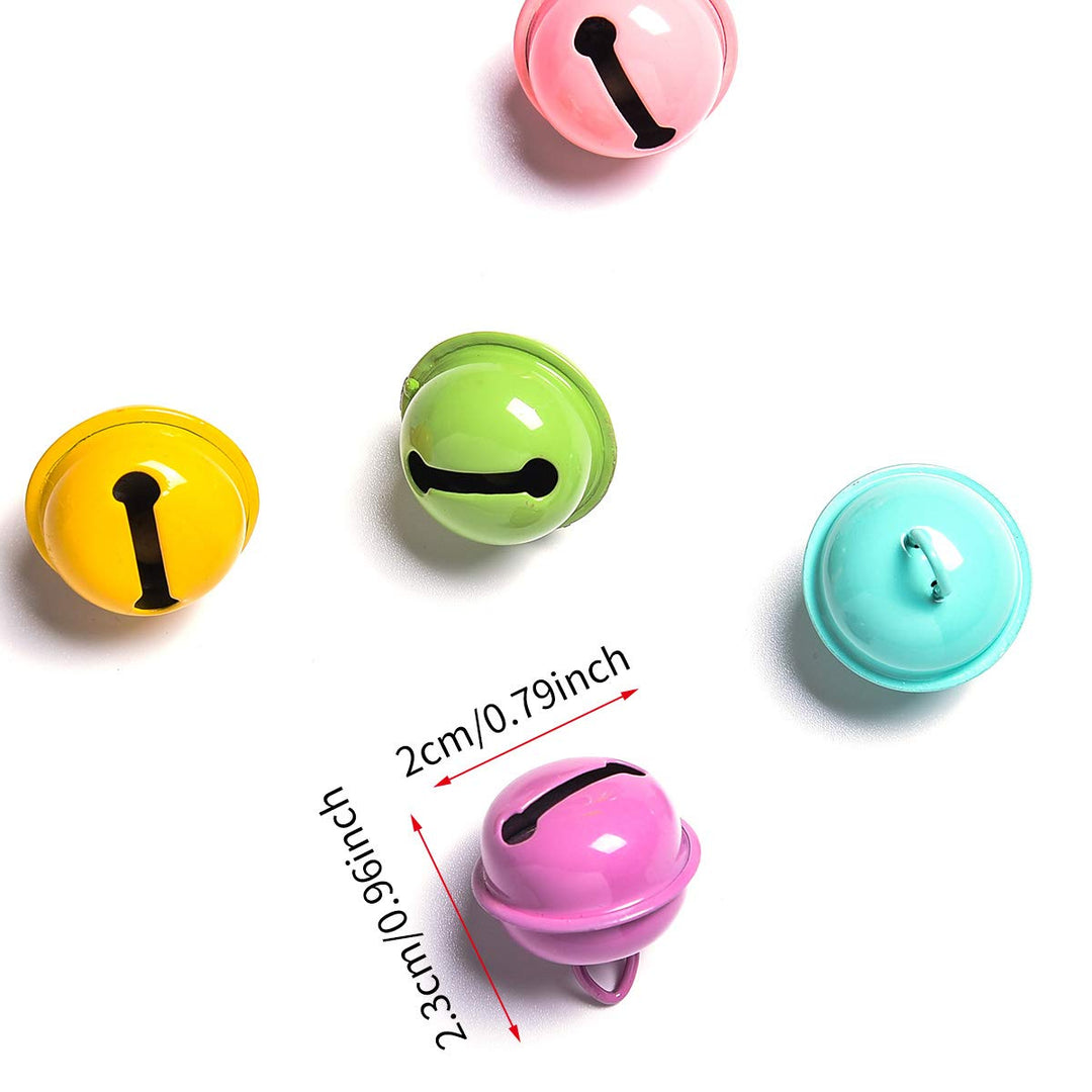 Christmas Crafts Bells Jingle Bells, 22mm Big Bells DIY Bells for DIY Bracelet Anklets Necklace Knitting/Jewelry Making(Colorful,30pcs)