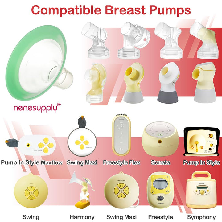 Nenesupply 17mm Flange Inserts and 24mm Flanges Compatible with Medela Breast Pump Parts Replacement 17mm Flange for Medela Work with Pump in Style Parts Symphony Swing Maxi Harmony Personalfit Flex
