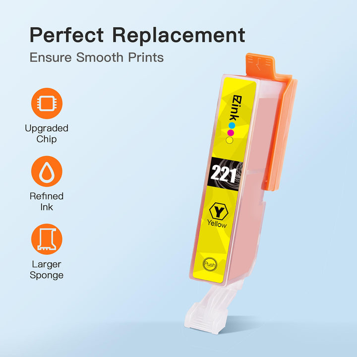 Compatible Ink Cartridge Replacement for Canon PGI220 PGI-220 CLI221 CLI-221 to use with MX870 MX860 MP620 MP560 MP980 (4 Large Black, 4 Cyan, 4 Magenta, 4 Yellow, 4 Small Black) 20 Pack