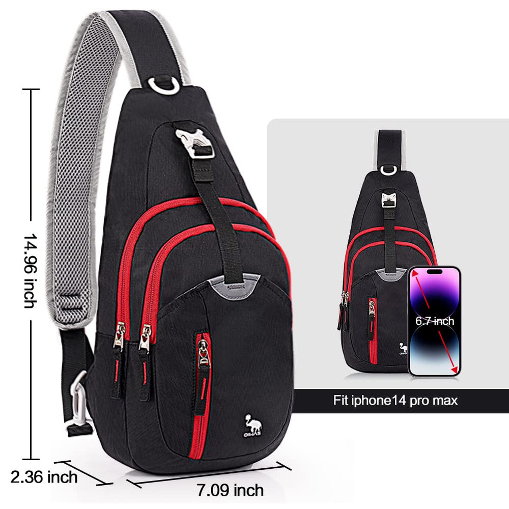 OIWAS Sling Bag Crossbody Bags Men, Travel Hiking Chest Daypack for Women One Strap Backpack Lightweight Over Shoulder Bag