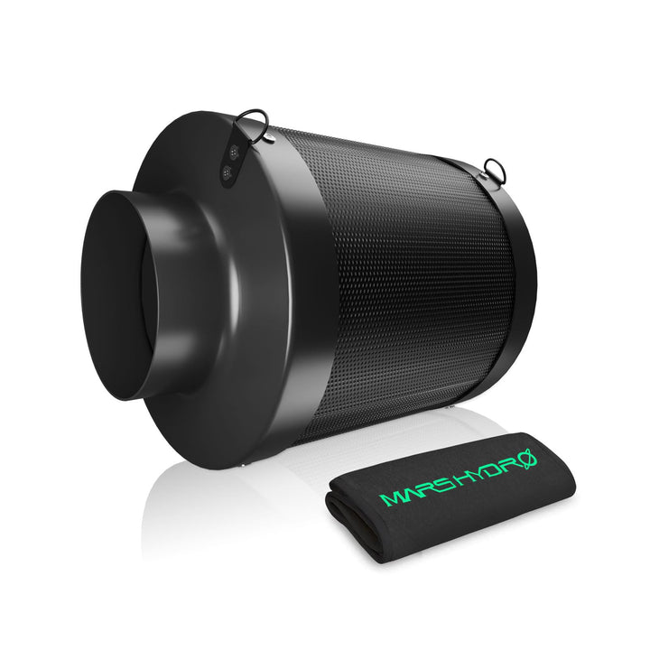 6 Inch Carbon Filter, Inline Air Filter Odor Control with Australian Virgin Charcoal, Carbon Filter for Inline Fan, Grow Tent, Hydroponics, Pre-Filter Included, Reversible Flange