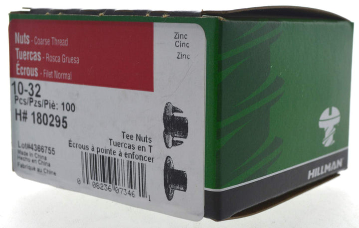 The Group 180295 Pronged Tee Nut, 10-32, Pack of 100