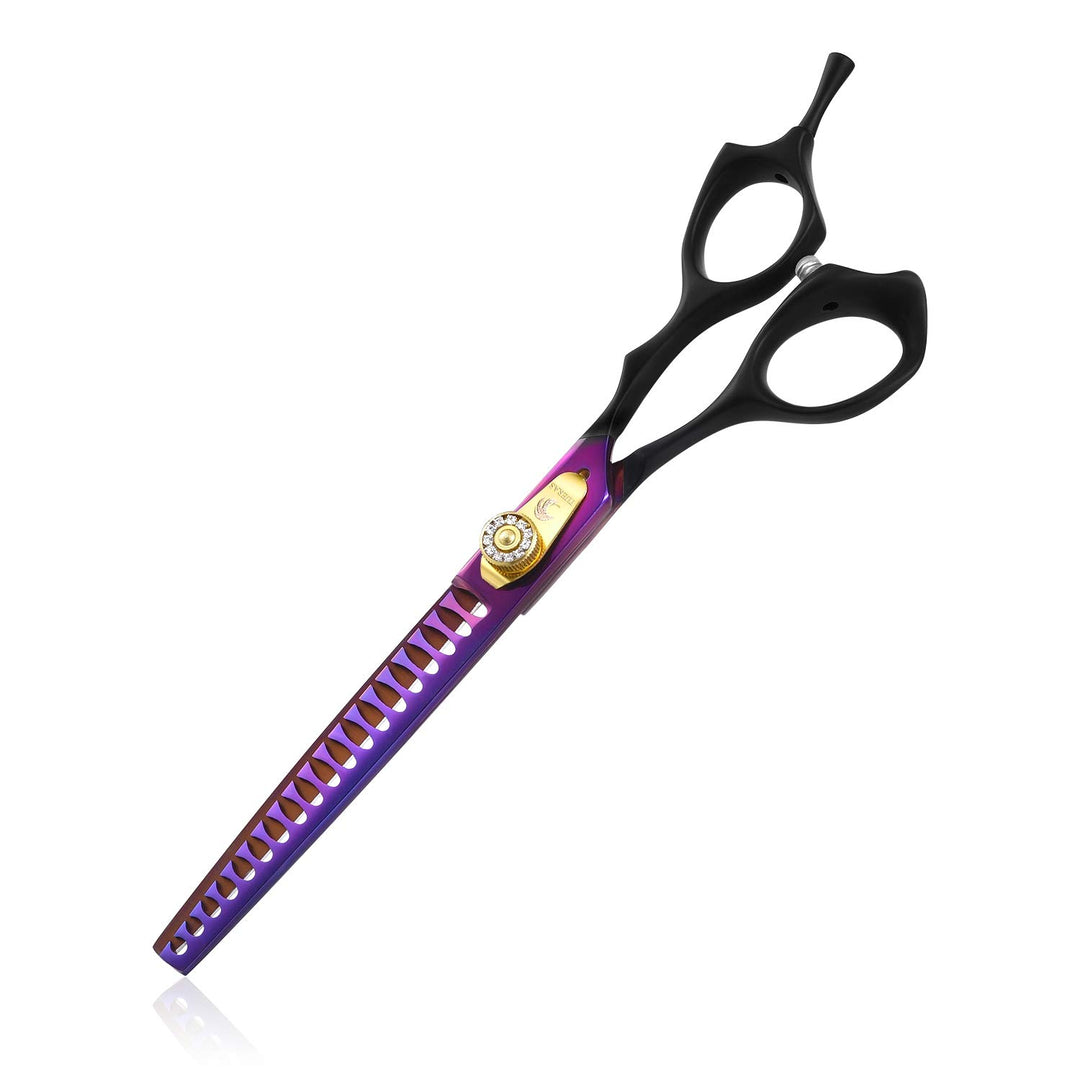 440C Straight Cutting Scissor Chunker Shear Pet Grooming Thinning Shear Hair Cutting Scissor for Hair Trimming Japanese Steel Balde Scissor for Dogs and Cats Thinning Rate 35%-45%