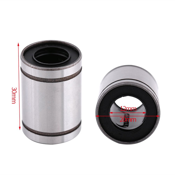 LM12UU Bearing, 10 Pcs 12mm Linear Motion Ball Bearings Bushing Slide Bearing Rods for 3D Printer Cylinder CNC Parts, Pack of 10, 12 x 20 x 30mm