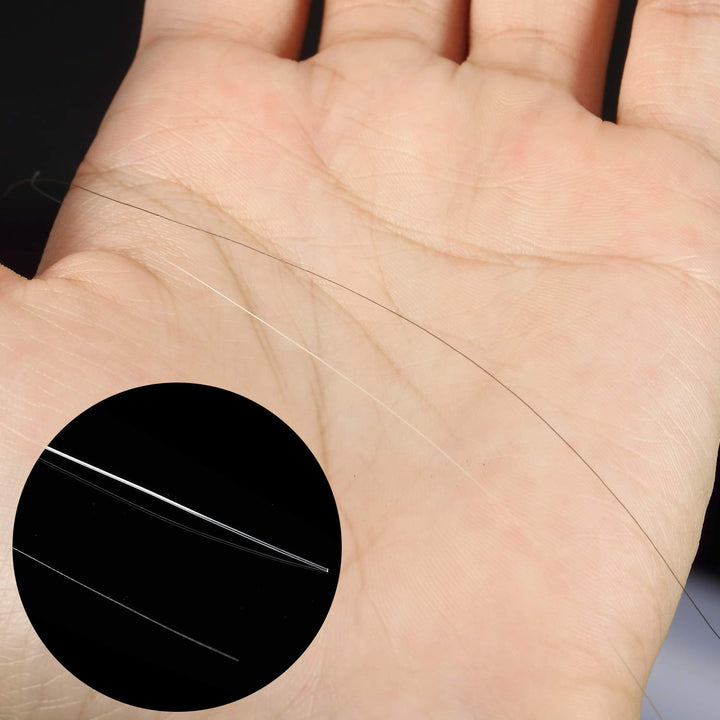 500 Meter Clear String Nylon Invisible Thread for Christmas Hanging Ornaments and Sew Hobby Strong and Invisible Clear Beading Thread with Bead Needle(0.1 mm)