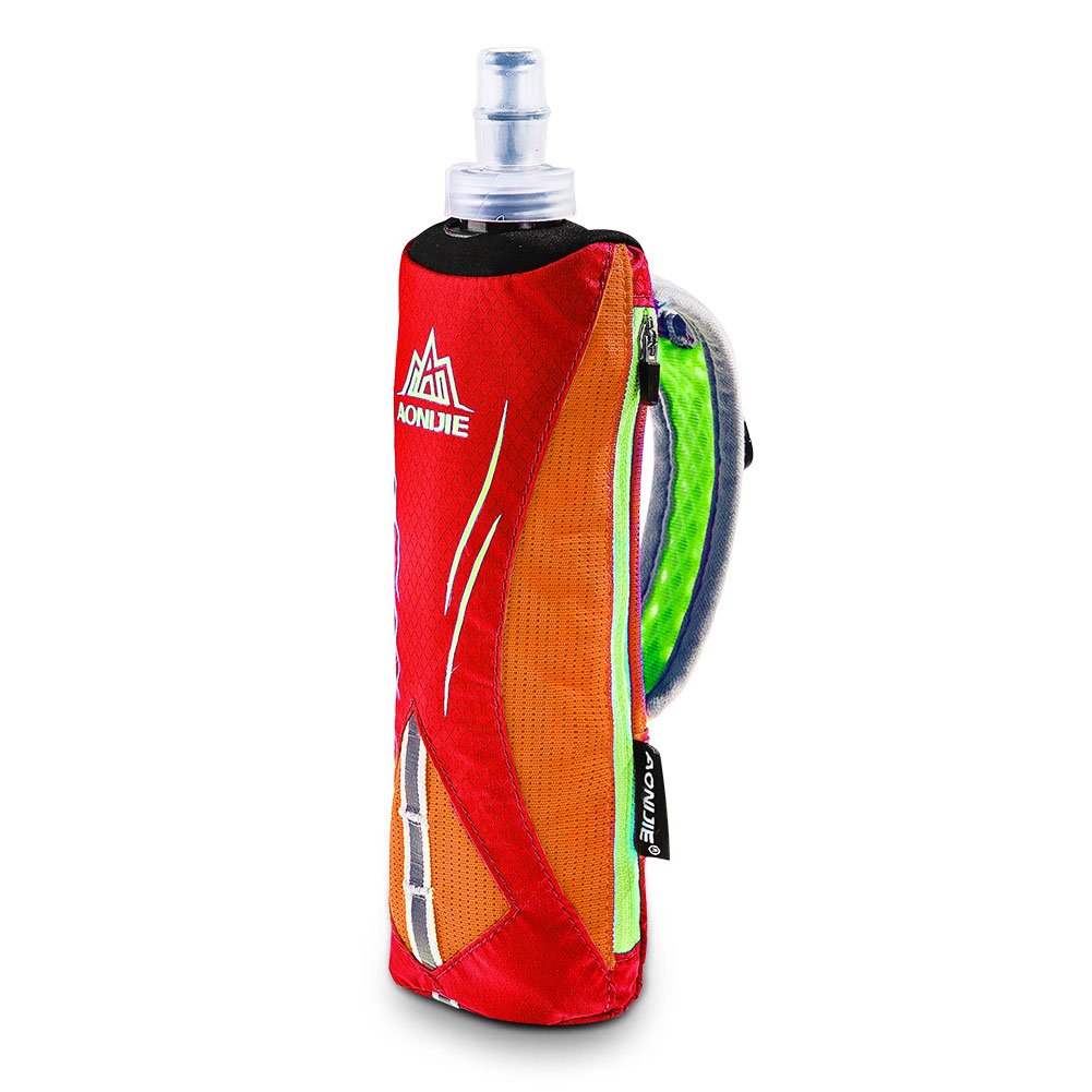 Aonijie Quick Grip Handheld Water Bottle for Running, Hand Strap Hydration Pack with 500ml Handheld Soft Flask Water Bottle (Orange)