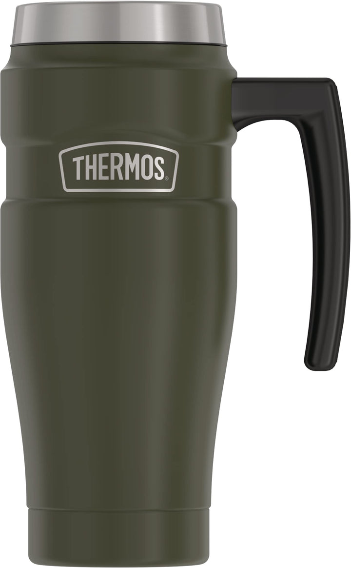 Stainless King Vacuum-Insulated Travel Mug, 16 Ounce, Army Green