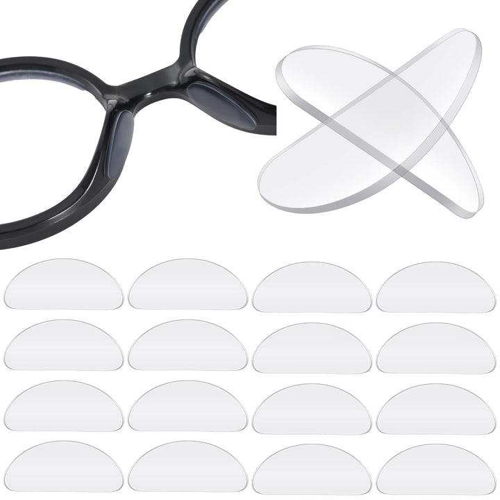 18 Pairs Eyeglasses Nose Pads Glasses Adhesive Silicone Anti-Slip Nosepads for Eyeglass Glasses Sunglasses (Transparent, 1mm)