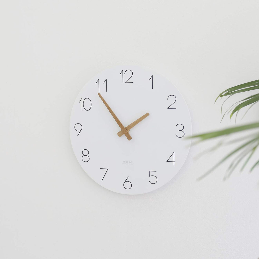 Flatwood Wall Clock,12 Wood Wall Clock Non-Ticking Sweep Movement Decorative Wall Clock Battery Operated Wall Clock for Home Living Room Kitchen Bedroom Office School (Wood)