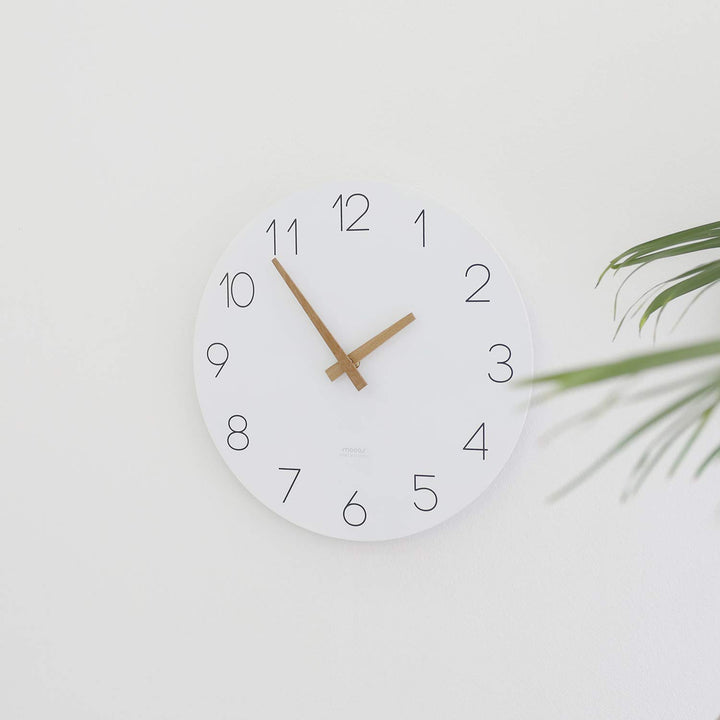 Flatwood Wall Clock,12 Wood Wall Clock Non-Ticking Sweep Movement Decorative Wall Clock Battery Operated Wall Clock for Home Living Room Kitchen Bedroom Office School (Wood)