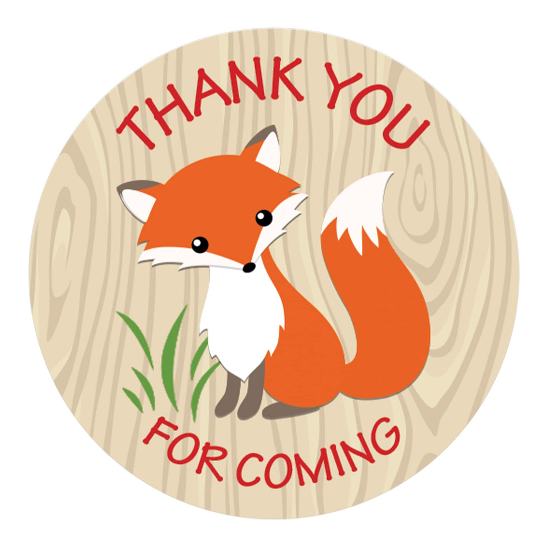 Woodland Fox Baby Shower Thank You Stickers - 1.75 in - 40 Labels