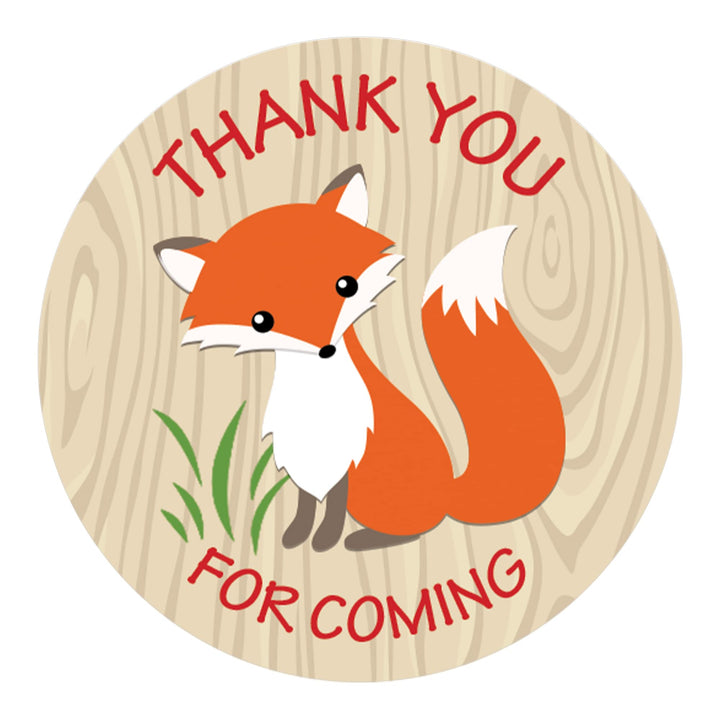 Woodland Fox Baby Shower Thank You Stickers - 1.75 in - 40 Labels