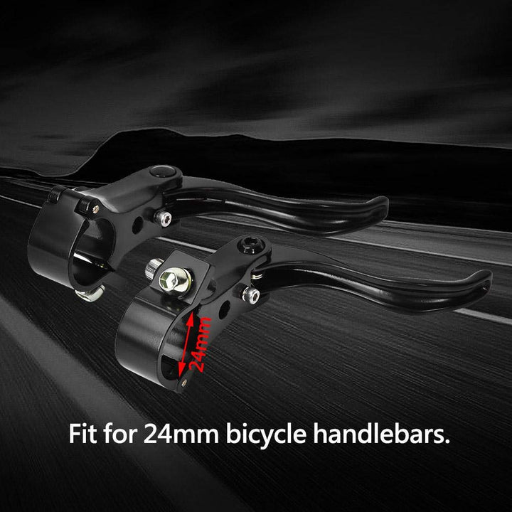 Brake Lever 1pair Lightweight Aluminum Alloy Disc Brake Handles Mountain Cycling Brake Levers 24mm(Black)