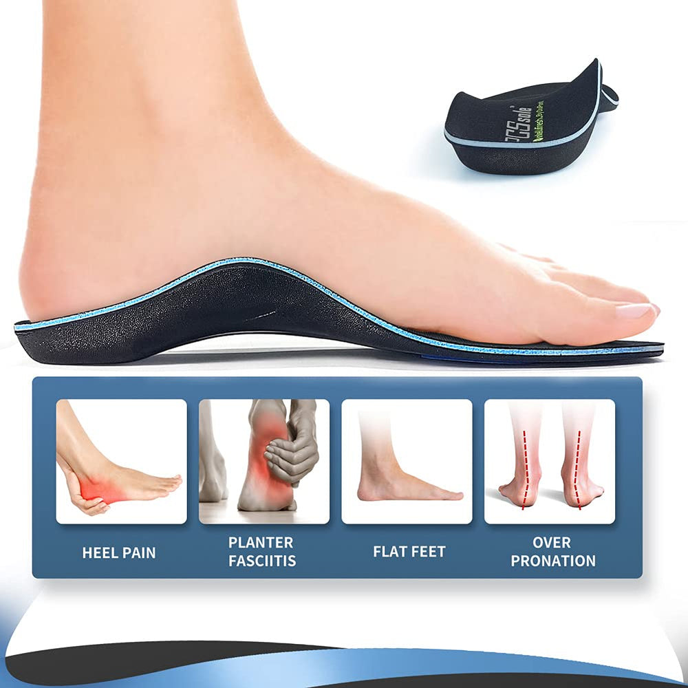 Orthotic High Arch Support Insoles, Comfort Gel Work Boot Insert for Flat Feet, Plantar Fasciitis, Feet Pain, Heel Spur Pain,Metatarsalgia,Over Pronation for Men and Women(28cm)