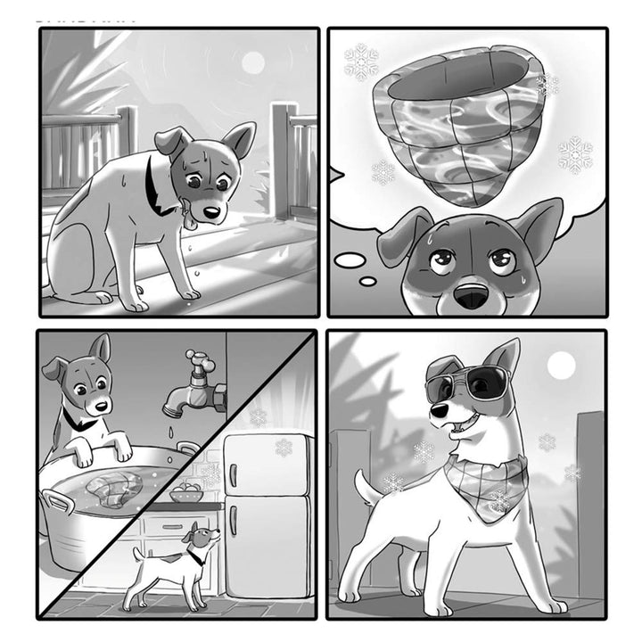 Chill Out Dog Ice Bandana, Instant Cooling Pet Bandana, Breathable Scarf Dog Cat Ice Collar for Summer Medium