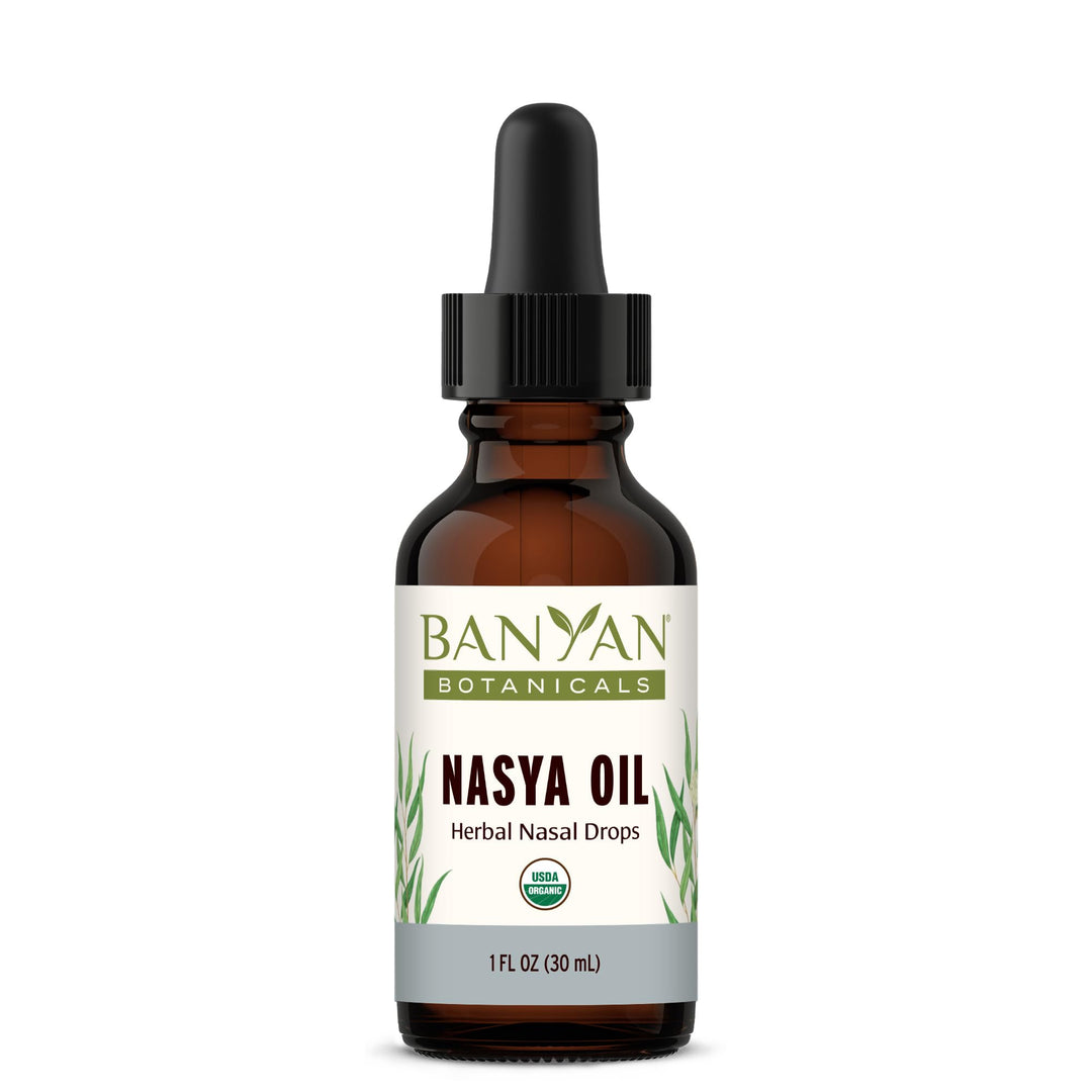 Nasya Oil – Organic Herbal Nasal Drops for Clear Breathing – Ayurvedic Nasal Cleaner and Nose Moisturizer* – One Fluid Ounce – Certified Organic, Non GMO, Chemical Free