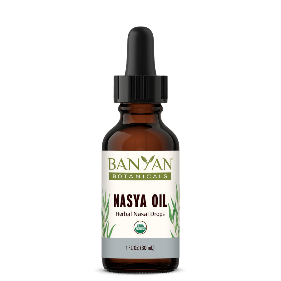 Nasya Oil – Organic Herbal Nasal Drops for Clear Breathing – Ayurvedic Nasal Cleaner and Nose Moisturizer* – One Fluid Ounce – Certified Organic, Non GMO, Chemical Free