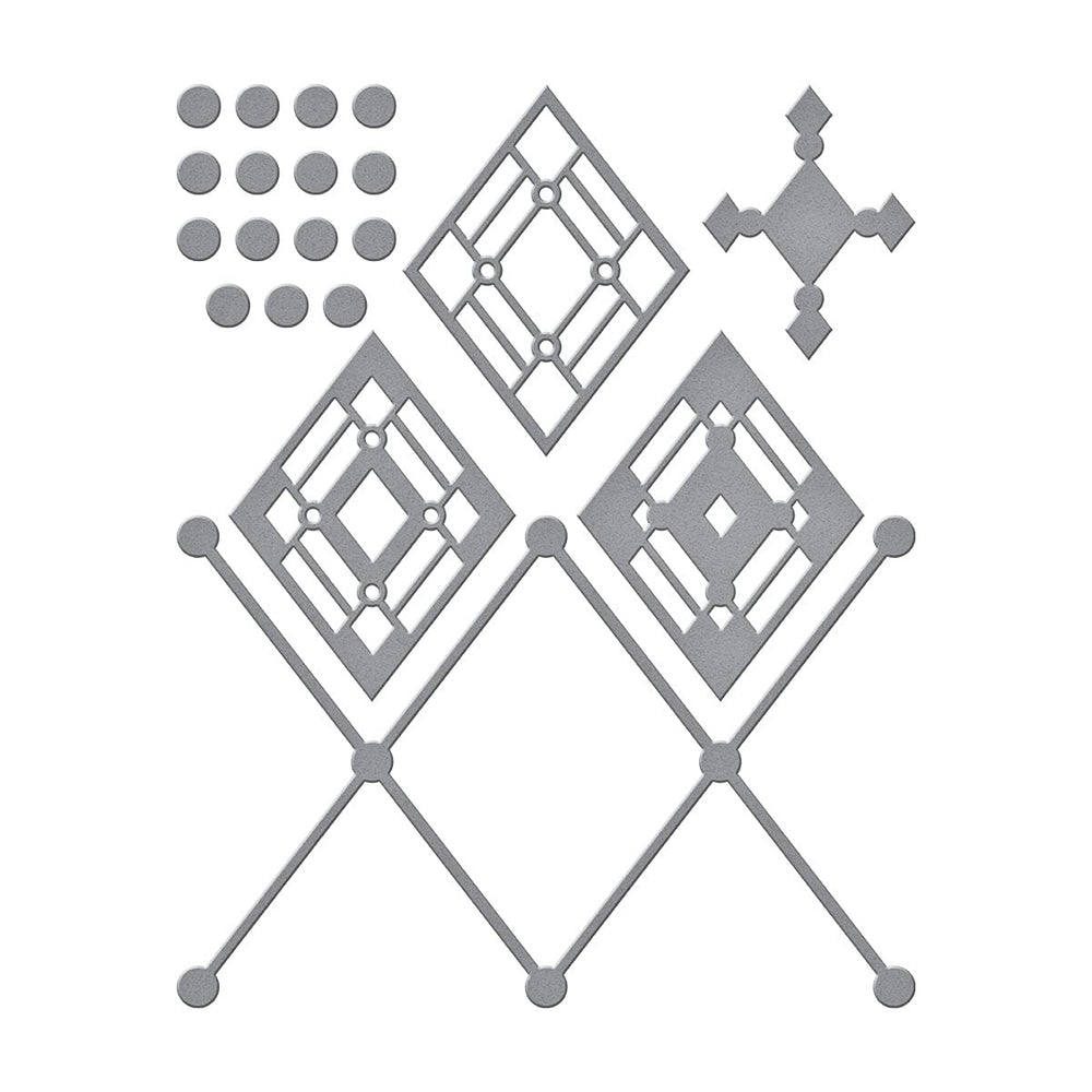 Kaleidoscope Argyle Slimline Collection Metal Etched Dies