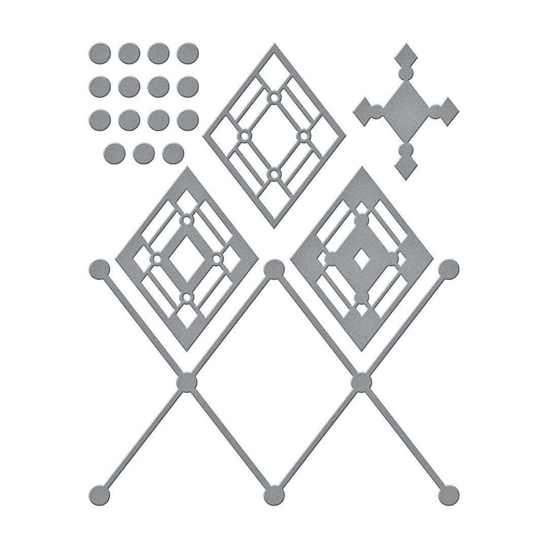 Kaleidoscope Argyle Slimline Collection Metal Etched Dies