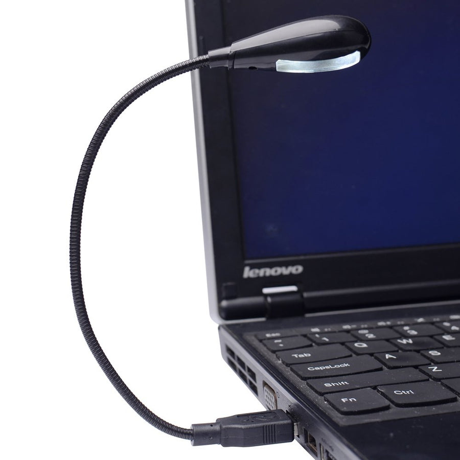 ® Bright LED USB Lamp Light Reading Lamp for Laptop Flexible Neck Black