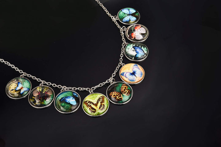 40 Pcs Silver Pendant Trays with 40 Pcs Transparent Glass Cabochons, Round Pendant Bezels 1 inch/25mm for Photo Pendant Resin Craft Jewelry Making, Total 80 Pcs