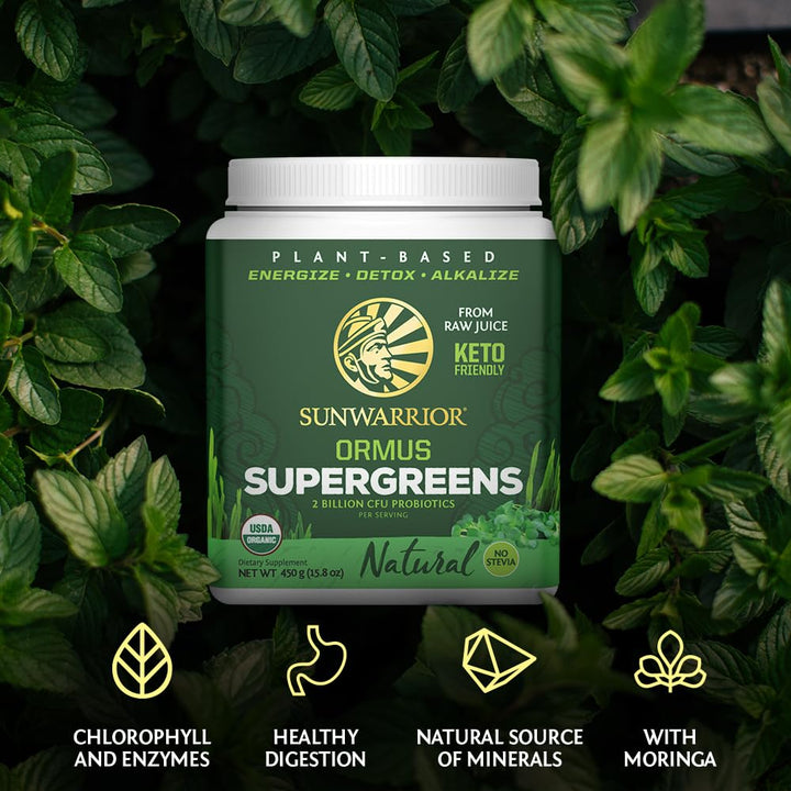 SUNWARRIOR Organic Ormus Supergreens Natural, 8 OZ