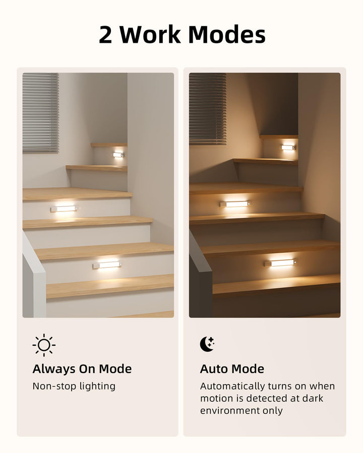 Under Cabinet Lights, Wireless Rechargeable Motion Sensor Light Indoor, Dimmable Led Closet Light Battery Operated Under Cabinet Lighting, Under Counter Lights for Kitchen, Wardrobe 3500K(Warm)