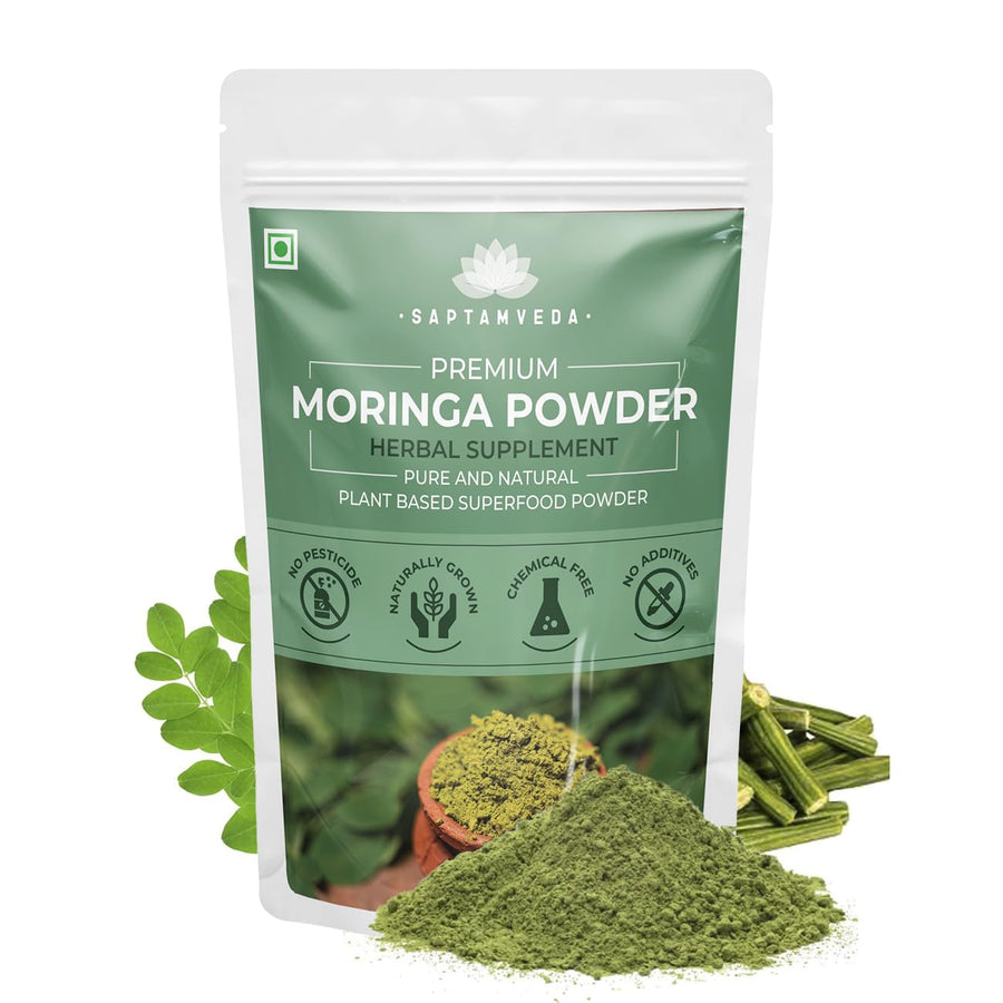 Premium Moringa Leaf Powder 8.81 Oz/250 Gm | Drumstick Leaf Powder | Natural Multi-Vitamin | Rich in Anti-Oxidant, Immunity Booster | Good for Hair & Skin from India Farms