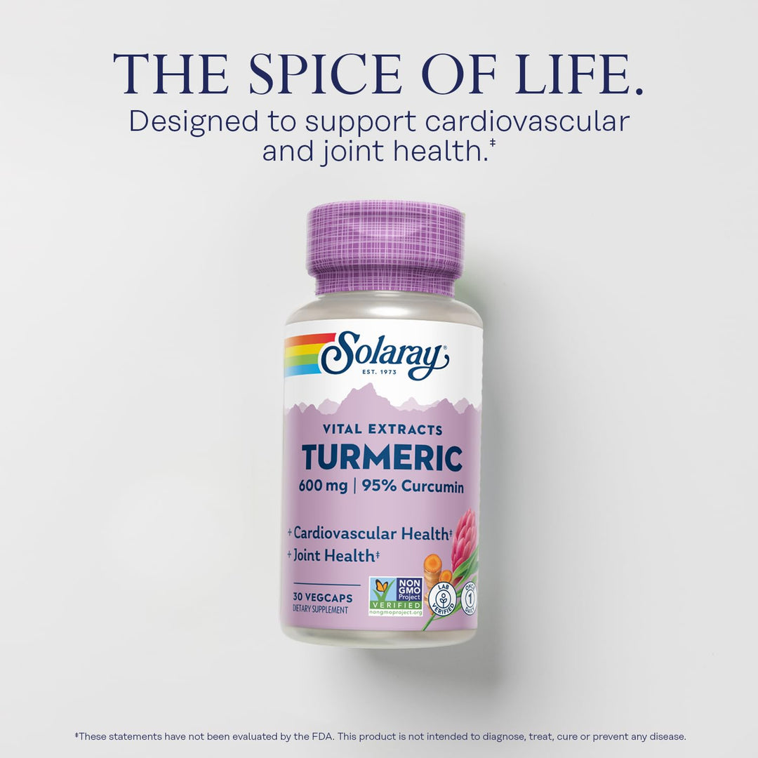 Turmeric Root Extract 570 mg - Turmeric Curcumin Capsules - with 95% Curcumin - Heart Health and Joint Health Support - Lab Verified, 60-Day Guarantee - 60 Servings, 60 VegCaps (30 CT)