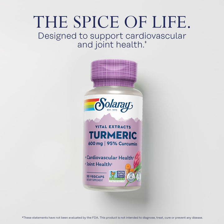 Turmeric Root Extract 570 mg - Turmeric Curcumin Capsules - with 95% Curcumin - Heart Health and Joint Health Support - Lab Verified, 60-Day Guarantee - 60 Servings, 60 VegCaps (30 CT)