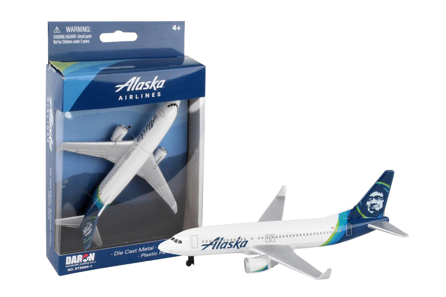 Toy Airplane – Alaska Airlines – Die-Cast Metal Model Airplane Toy with Plastic Parts for Kids Ages 3+