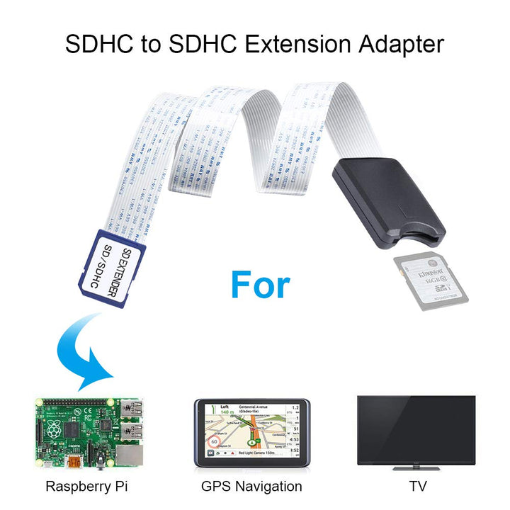 SD to SD Card Extension Cable SD Extender Adapter Flexible Memory Card SDHC of 4/8/16/32/64GB Compatible with SanDisk SDXC,Kindle,3D Printer,Raspberry Pi,Arduino GPS,TV SDHC(SD to SD)