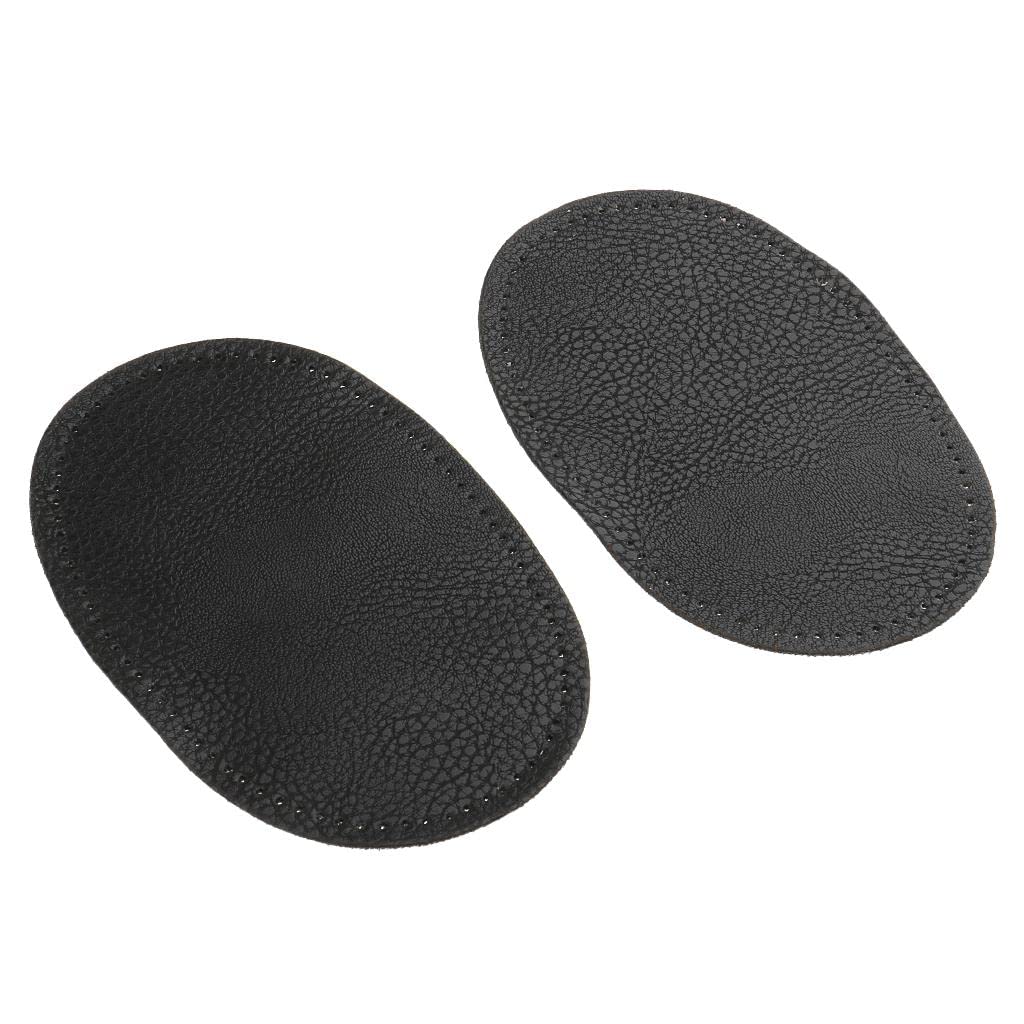 2 Pieces Pu Leather Patch Sew on Patches Repir Elbow Knee for Clothes Clothing Accessories - Black