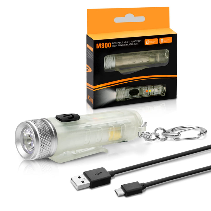 Mini LED Flashlight, Pocket Flashlight with Keychains, 11 Modes High Lumens Flashlights, USB Rechargeable, Super-waterproof, Multifunctional EDC Flashlights as Camping Accessories and Daily Use