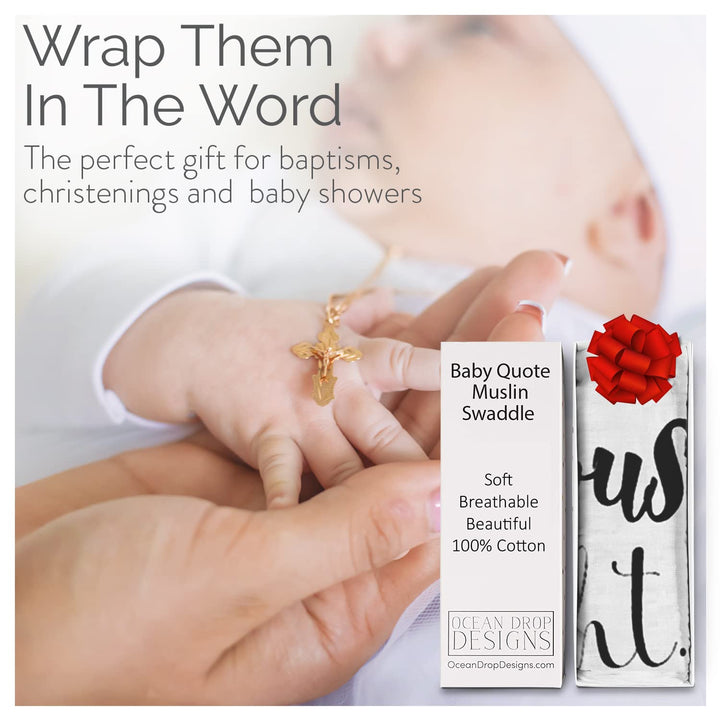 Muslin Swaddle Blankets - Baby Gifts for Boys & Girls - Gender Neutral Christian Newborn Gifts