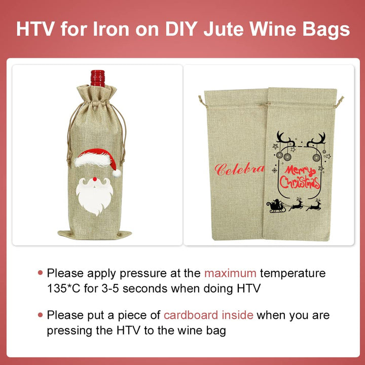 10pcs Jute Wine Bags, 14 x 6 1/4 inches Hessian Wine Bottle Gift Bags with Drawstring (Brown)