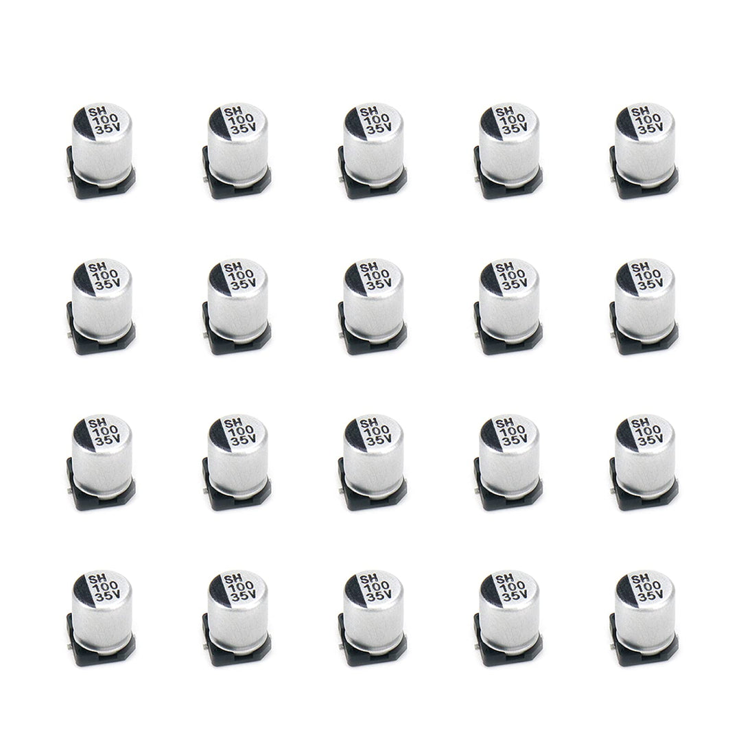 20Pcs SMD Aluminum Electrolytic Capacitors 100uF 35V